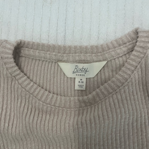 Kids Ribbed Long Sleeve Sweater - Beige - Picture 3 of 4
